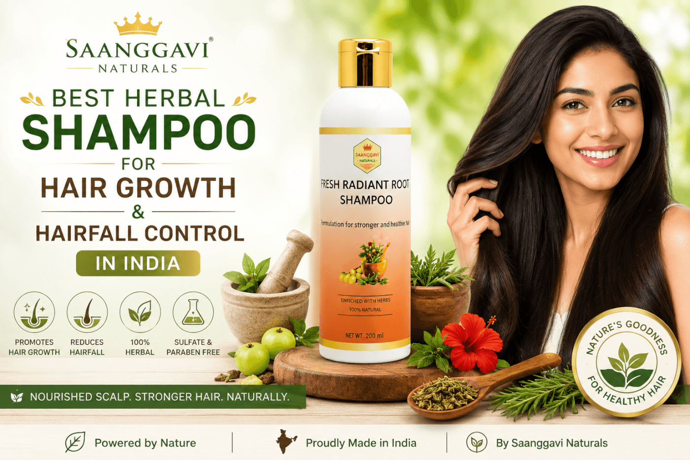 Best herbal shampoo for hair growth and hairfall control in India